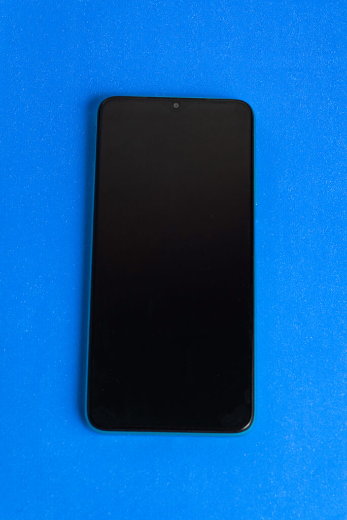 New cell phone over colorful background